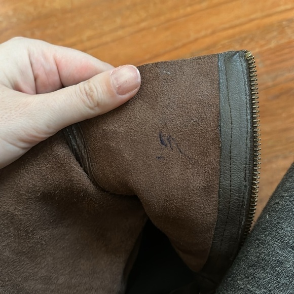 Eileen Fisher Chocolate Brown Leather Midi Boot Size 8 - Picture 11 of 12